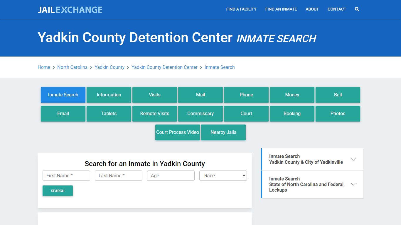 Yadkin County Detention Center Inmate Search - Jail Exchange