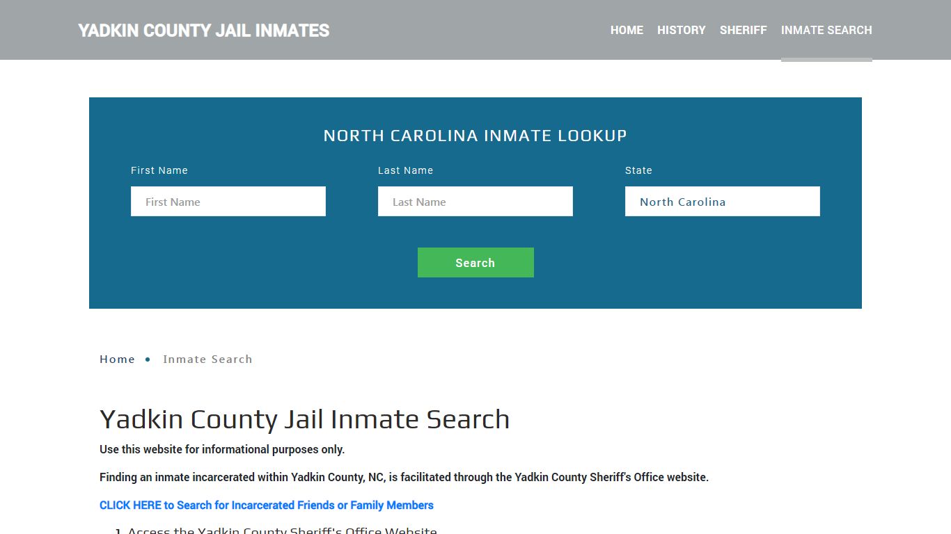 Yadkin County, NC Detainee Lookup